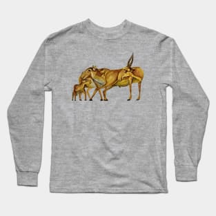 The Family of Saiga Antelope (Watercolour) Long Sleeve T-Shirt